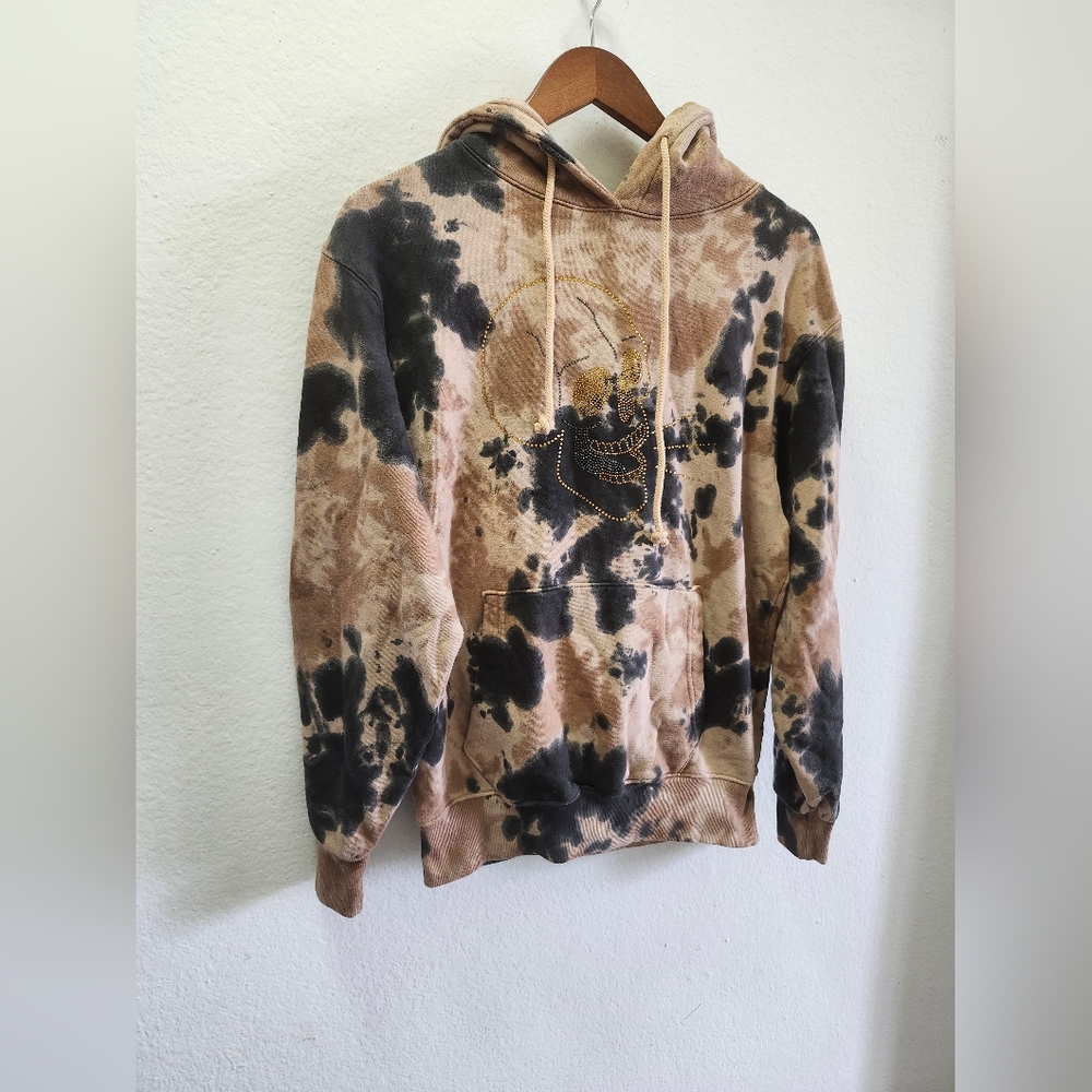 Reigning Fury Rhinestone‎ Skull Hoodie Mens Small